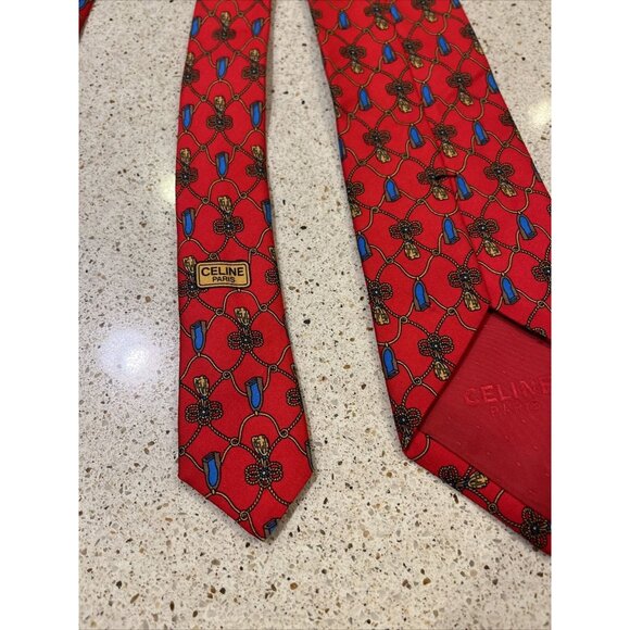Celine Paris Silk Tie/Celine Tie/Men's Designer Tie/Men's Silk Tie/Celine EUC - Picture 5 of 6